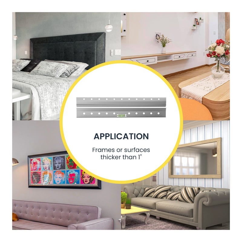 OOK French Cleat, Picture and Mirror Hanger with Hardware, 100lb, Aluminum, 533208 - Image 4